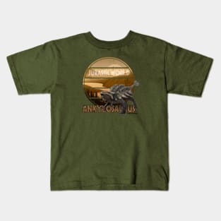 Jurassic Ankylosaurus Dinosaur Distressed Look Kids T-Shirt